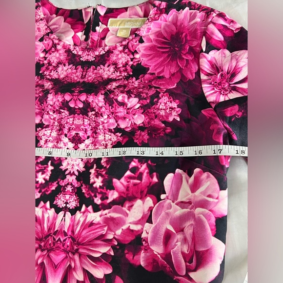 Michael Kors Women's Kew Gardens Pink Floral Shift Mini Dress Pink Size 10 - Picture 5 of 10